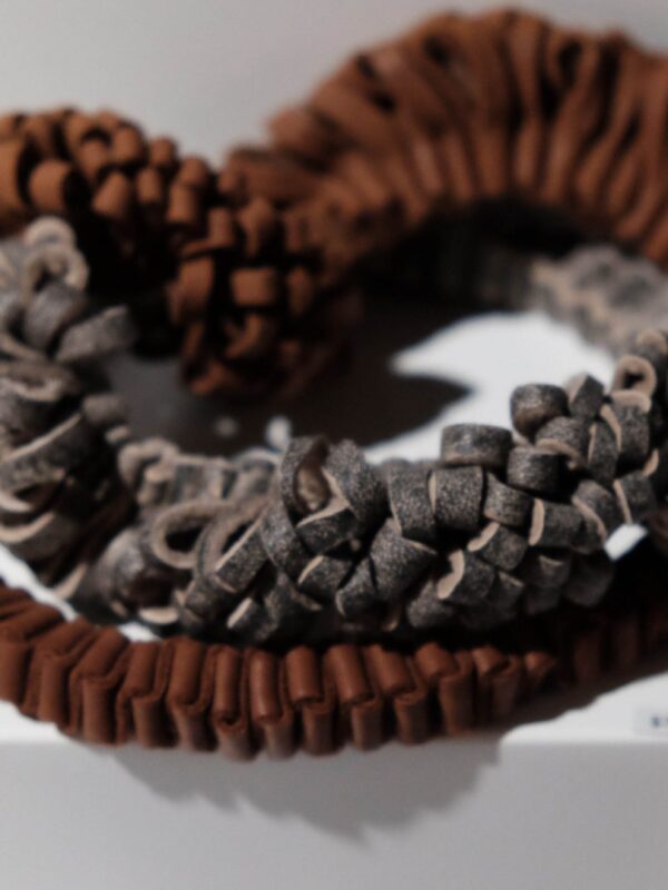 Brown and Gold Ruffled Necklace Medium Bespoke Piece