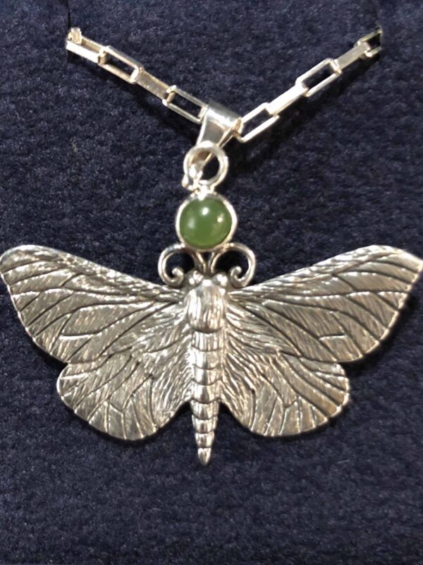 Nick Von K - Medium Puriri Moth Pendant with Pounamu