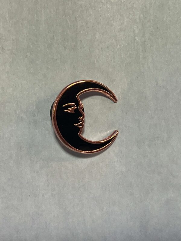 Black Crescent Moon Enamel Pin