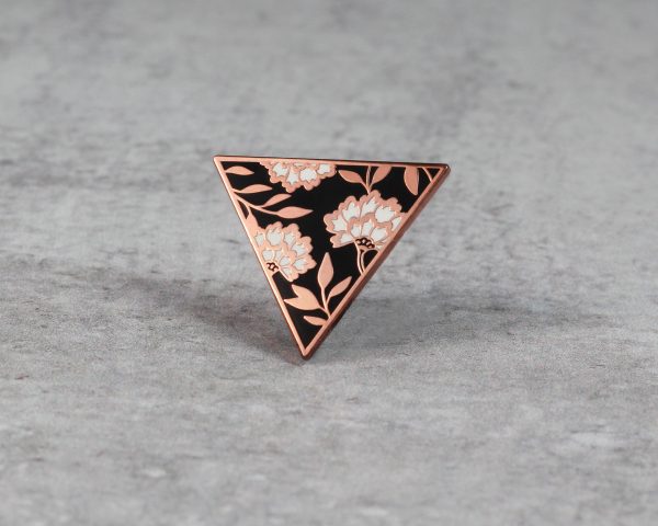 Art Deco Floral Triangle Enamel Pin