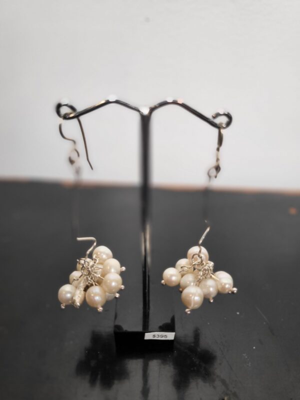 Akoya Pearl and Silver Long Earrings - Jessica Winchcombe