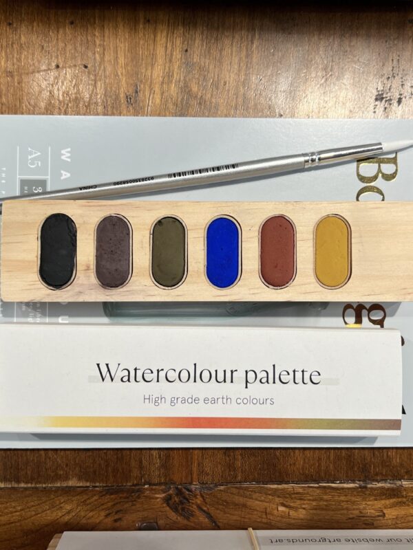 Artgrounds Watercolour Set - 5 earth tone 1 Blue