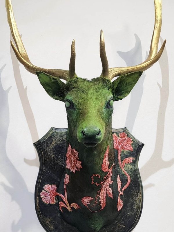 "Essex Green" - Vintage Painted Fallow Stag