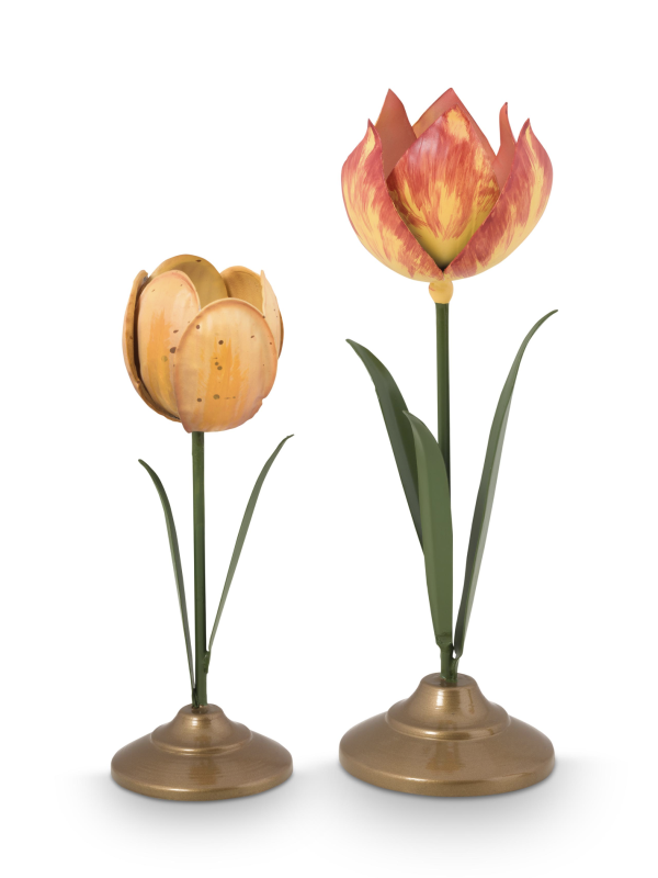 Tulip Candle Holder - Yellow (large)