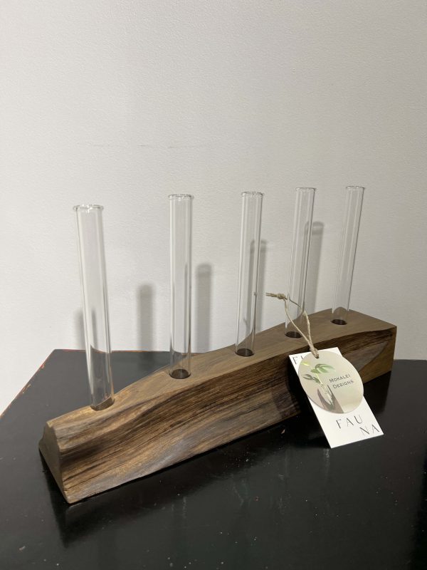 Totara Wood Five Test Tube Propagation Vase - Medium