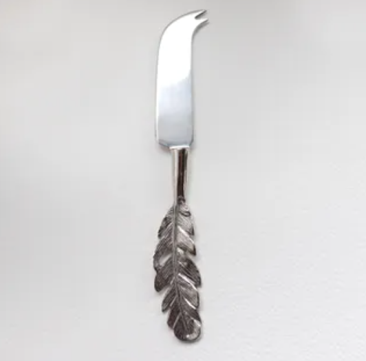Feather Cheese Knife - Silver